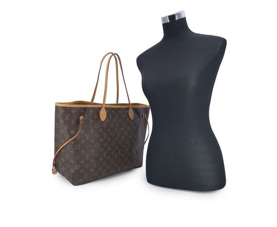 LOUIS VUITTON Borsa Shopper in Tela Col. Marrone Neverfull L