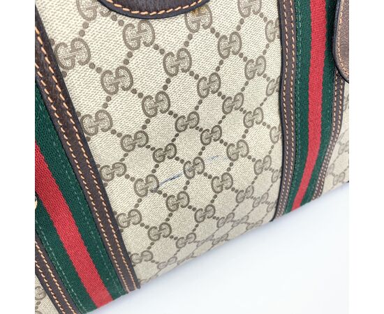 GUCCI Borsa a Mano Vintage in Tela Col. Marrone L