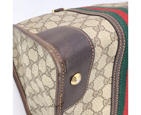 GUCCI Borsa a Mano Vintage in Tela Col. Marrone L