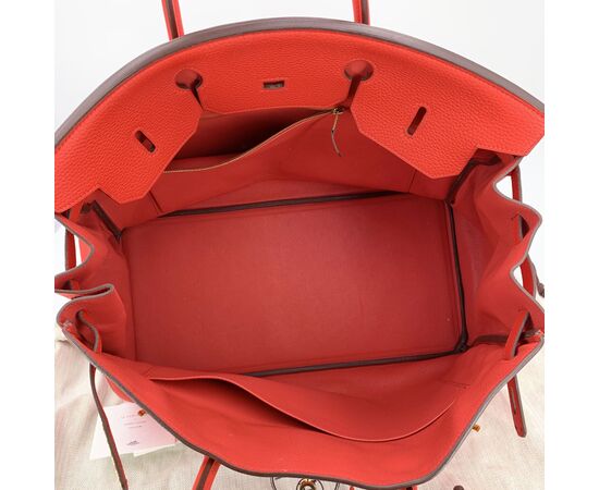 HERMES Borsa a Mano in Pelle Col. Rosso Birkin 40 L