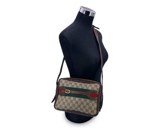 GUCCI Borsa a Tracolla Vintage in Tela Col. Marrone Ophidia M