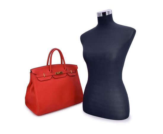 HERMES Borsa a Mano in Pelle Col. Rosso Birkin 40 L