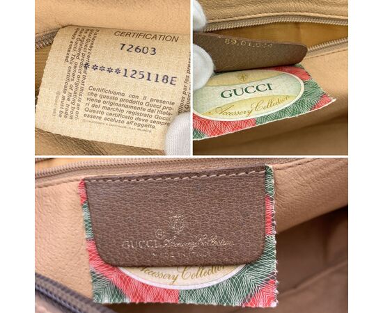 GUCCI Pochette Vintage in Tela Col. Marrone M