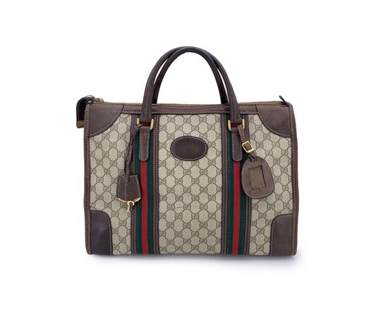 GUCCI Borsa a Mano Vintage in Tela Col. Marrone L