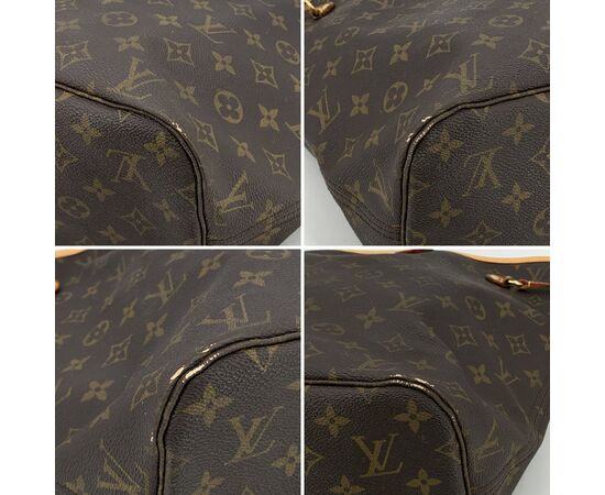 LOUIS VUITTON Borsa Shopper in Tela Col. Marrone Neverfull L