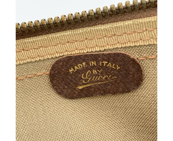 GUCCI Borsa a Mano Vintage in Tela Col. Marrone L