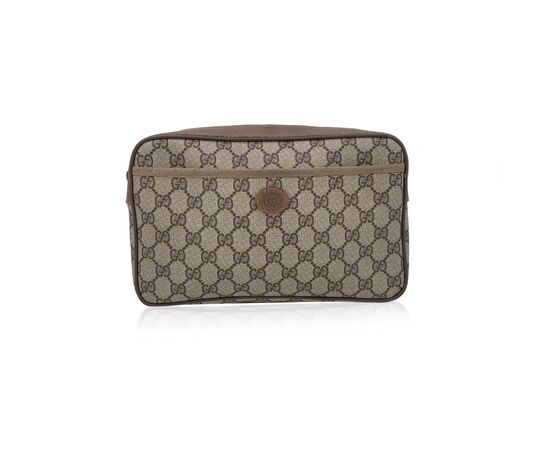GUCCI Pochette Vintage in Tela Col. Marrone M