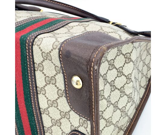 GUCCI Borsa a Mano Vintage in Tela Col. Marrone L