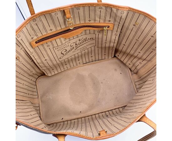 LOUIS VUITTON Borsa Shopper in Tela Col. Marrone Neverfull L