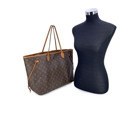 LOUIS VUITTON Borsa Shopper in Tela Col. Marrone Neverfull L