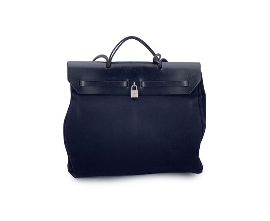 HERMES Borsa a Mano in Tela Col. Nero Herbag L