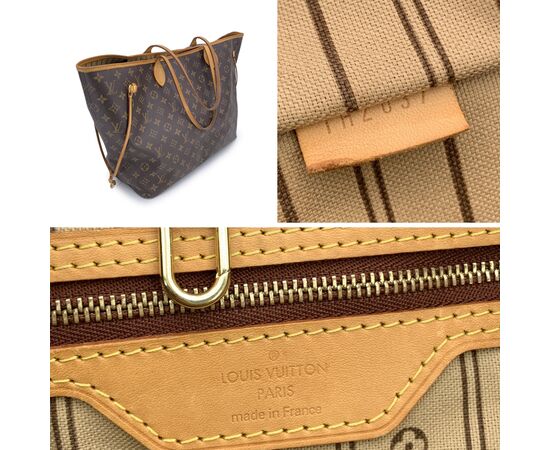 LOUIS VUITTON Borsa Shopper in Tela Col. Marrone Neverfull L