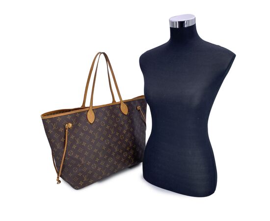 LOUIS VUITTON Borsa Shopper in Tela Col. Marrone Neverfull L