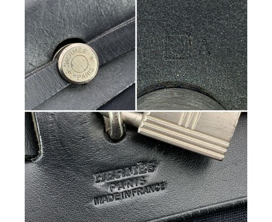 HERMES Borsa a Mano in Tela Col. Nero Herbag L