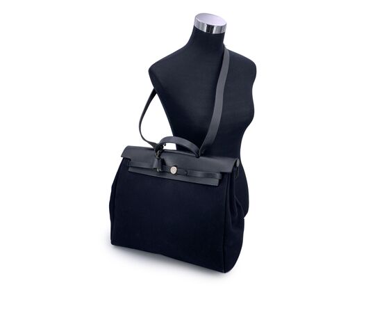 HERMES Borsa a Mano in Tela Col. Nero Herbag L