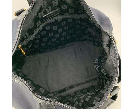 YVES SAINT LAURENT Borsa da Viaggio Vintage in Tela Col. Blu Chyc L