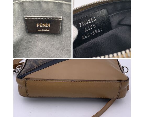 FENDI Borsa a Tracolla in Pelle Col. Beige Double F S