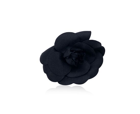 CHANEL Spilla Vintage in Seta Col. Nero Camelia