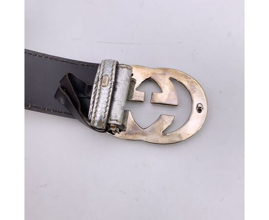 GUCCI Cintura in Pelle Col. Argento