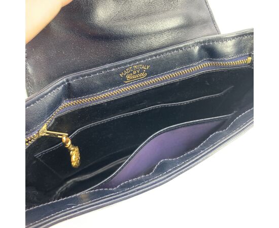 GUCCI Borsa a Tracolla Vintage in Tela Col. Blu M