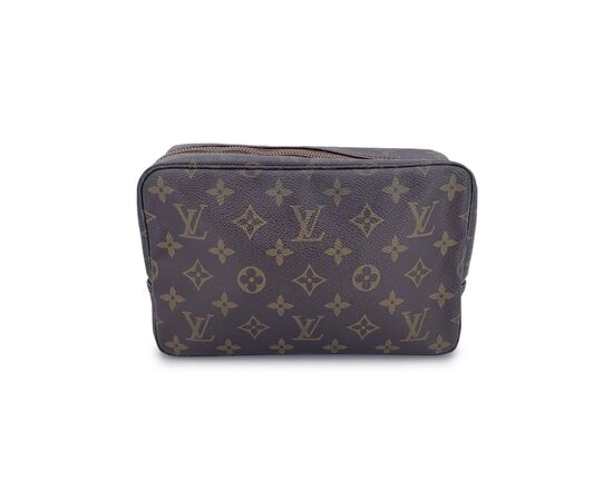 LOUIS VUITTON Pochette Vintage in Tela Col. Marrone Trousse de Toilette S
