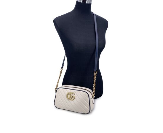 GUCCI Borsa a Tracolla in Pelle Col. Bianco Marmont S