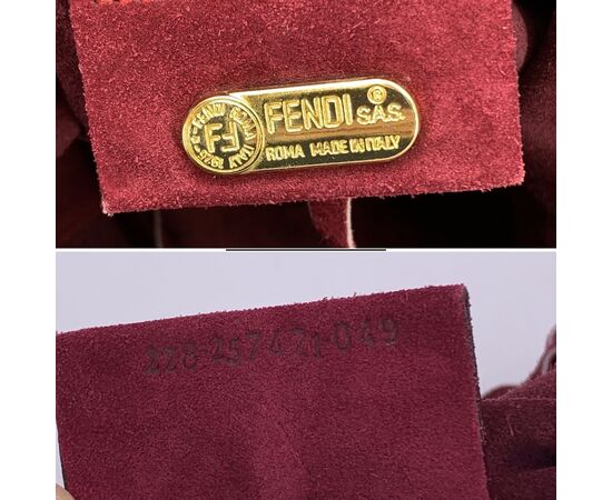 FENDI Borsa a Tracolla Vintage in Camoscio Col. Bordeaux L