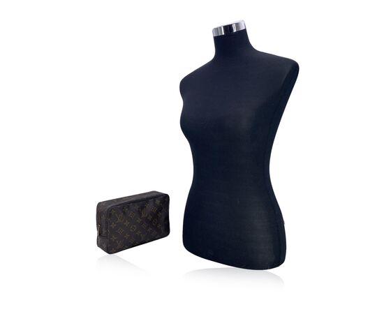 LOUIS VUITTON Pochette Vintage in Tela Col. Marrone Trousse de Toilette S