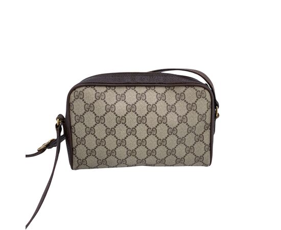 GUCCI Borsa a Tracolla Vintage in Tela Col. Marrone Ophidia Zip S