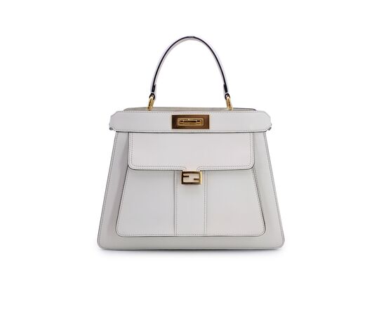 FENDI Borsa a Mano in Pelle Col. Bianco Peekaboo ISeeU M