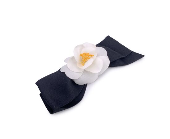 CHANEL Spilla Vintage in Tela Col. Bianco Camellia