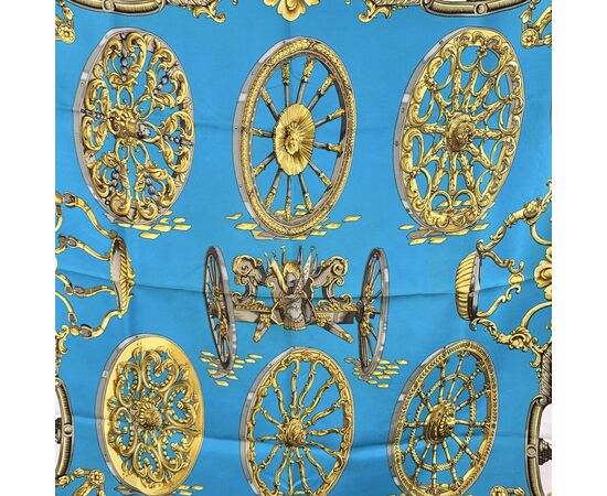 HERMES Foulard Vintage in Seta Col. Turchese Carre 90