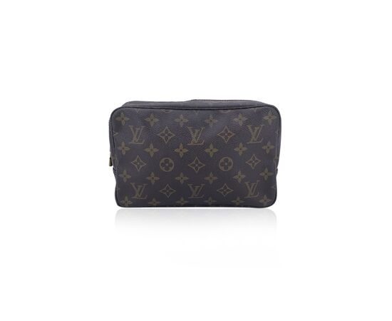 LOUIS VUITTON Pochette Vintage in Tela Col. Marrone Trousse de Toilette S