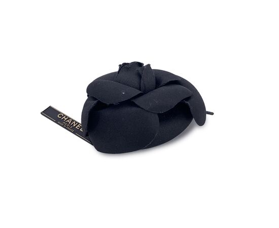 CHANEL Spilla Vintage in Tela Col. Nero Camelia