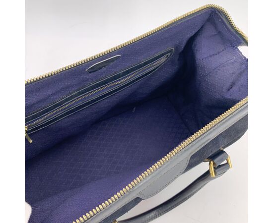 GUCCI Borsa a Mano Vintage in Camoscio Col. Blu Boston M