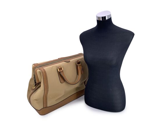 GUCCI Borsa da Viaggio Vintage in Tela Col. Beige L