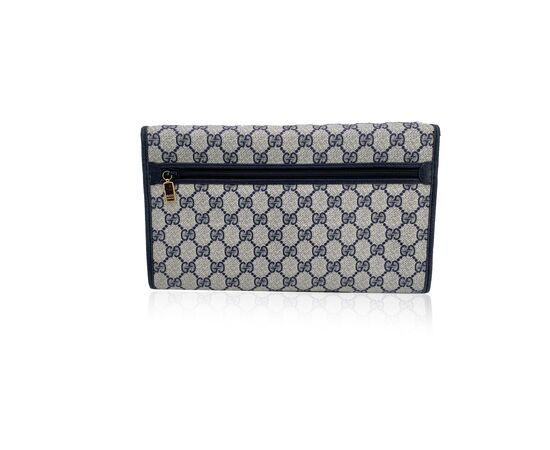 GUCCI Pochette Vintage in Pelle Col. Blu S