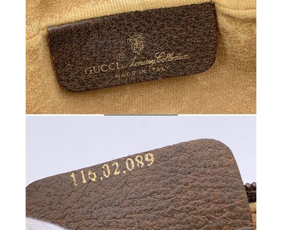 GUCCI Borsa a Tracolla Vintage in Tela Col. Marrone Ophidia Zip S