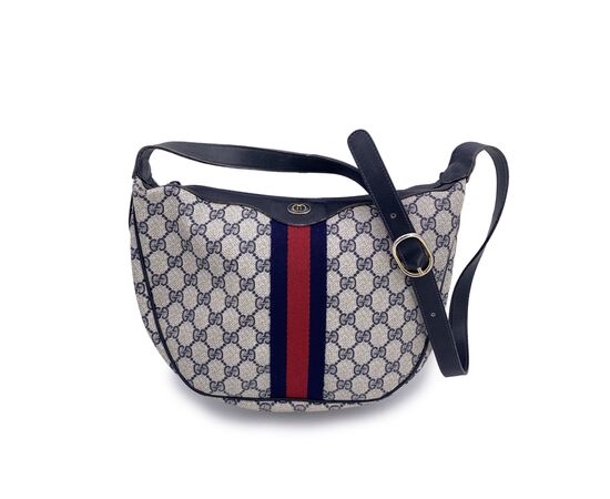 GUCCI Borsa a Tracolla Vintage in Tela Col. Blu M