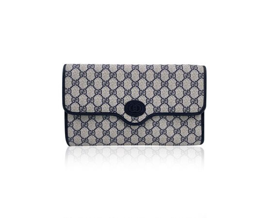 GUCCI Pochette Vintage in Pelle Col. Blu S