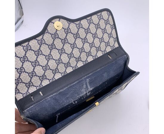 GUCCI Pochette Vintage in Pelle Col. Blu S