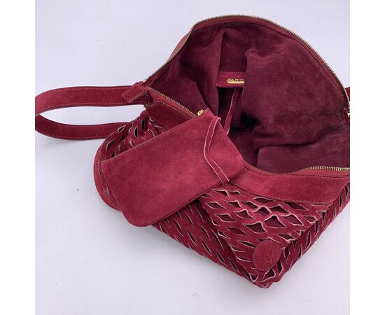 FENDI Borsa a Tracolla Vintage in Camoscio Col. Bordeaux L