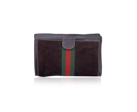 GUCCI Pochette Vintage in Camoscio Col. Marrone S