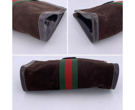 GUCCI Pochette Vintage in Camoscio Col. Marrone S