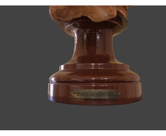 Terracotta sculpture signed "DOM.VAN DEN BOSSCHE"