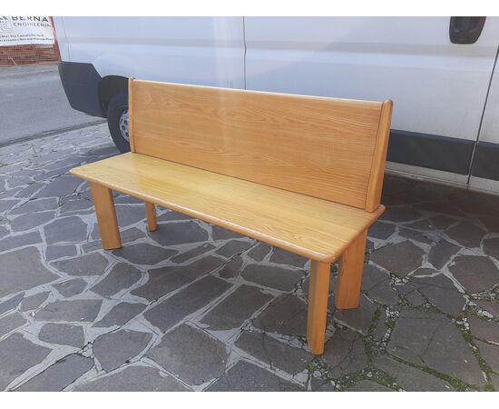 Solid and robust 70s ash wood bench
