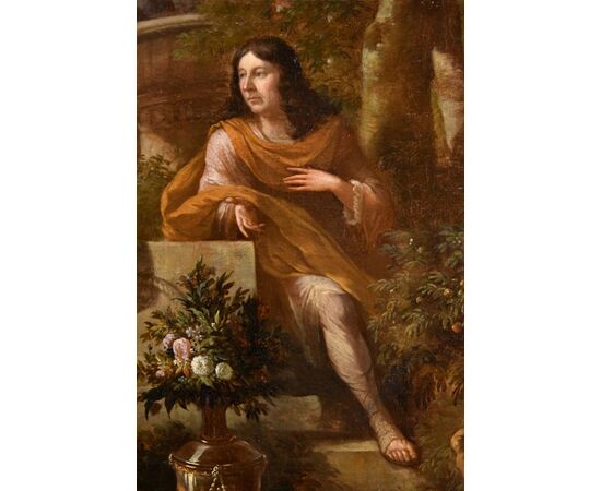 Ritratto di gentiluomo in un giardino, Godfrey Kneller (Lubecca 1646 – Londra 1723) cerchia di