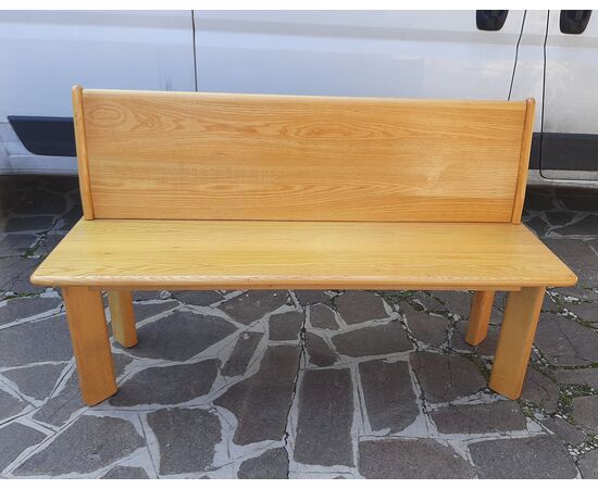 Solid and robust 70s ash wood bench