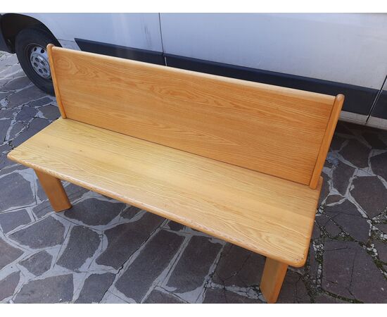 Solid and robust 70s ash wood bench
