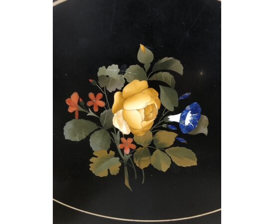 Small table with hard stone marquetry top